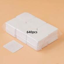 100/640Pcs Nail Wipes Pad Lint Free,Nail Polish Remover Eyelash Extension Glue Cleaning Wipes,Non Woven Lash Extensions Supplies Accessories - Multicolor - View 10