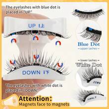 1 Set Magnetic False Eyelashes With Applicator Tool, Natural Look Reusable Magnetic Lashes, Lightweight Suitable For Natural Makeup - 1 Style - Black - View 5
