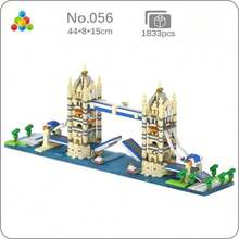 YZ City Architecture Tower Bridge Miniatur Blok Bangunan Set Perakitan Berlian Landmark Terkenal Dunia Model Bangunan Ikonik 1833 Potongan - MultiWarna - View 11