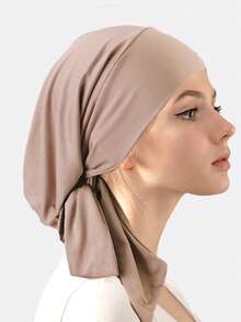 1顶女士褶皱棉质化疗帽，女士长尾头巾帽，适合日常使用 - 彩色 - 查看 26