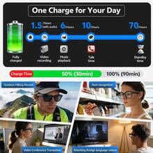 AI Smart Glasses With 8MP Camera - HD Video Recording Glasses With Audio, Music Playback, Wireless Call, Touch Control, Real-Time Translation, AI Object Recognition, Multifunctional Camera Glasses For Men Women, Translation Glasses For Travel & Outdoor - View 8