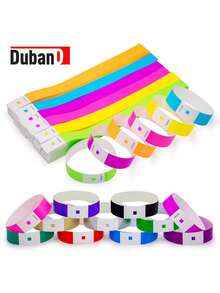 100 chiếc vòng đeo tay giấy phát sáng chống thấm nước, có thể điều chỉnh kích thước, thích hợp cho các buổi hòa nhạc, tiệc tùng, công viên giải trí, lễ hội, sự kiện Giáng sinh và Halloween, nhiều kiểu dáng (không in, in, hình ngôi sao, VIP hỗn hợp) - Nhiều màu - Xem 2