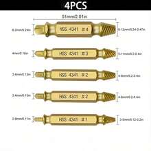 4pcs/6pcs Damaged Screw Extractor Set, High Speed Steel Reverse Thread Broken Bolt Remover Tool, Dual-Ended Screw Extractor, Suitable For Easily Removing Bolts, Screws And Broken Studs - A - View 10
