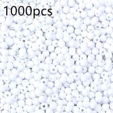 1000 Stück/Packung einfarbige runde Acrylperlen, 4mm bunte lose Perlen für DIY Armbänder, Halsketten, Handyketten, Schlüsselanhänger Abstandsperlen - Einfarbige runde Perlen - Übersicht 16