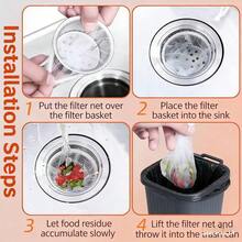 100pcs Disposable Elastic Sink Strainer Bags, Anti-Clogging Kitchen Drain Filter Net - A - View 8