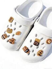 5个/10个水豚鞋饰，卡通动物鞋配件，ABS塑料沙滩装饰，可爱卡通简约时尚，百搭装饰，适用于凉鞋、休闲、派对、户外等场合 - 卡皮巴拉B - 查看 13