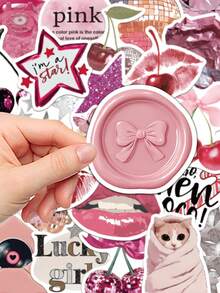 55pcs Pink City Style Stickers Suitable For Planner, Notebook, Laptop, Phone Case, Luggage, Guitar - A - View 7