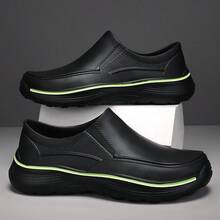 Men's Kitchen Work Shoes, Slip-On Safety Shoes, Anti-Slip & Wear-Resistant & Waterproof - Green - View 9