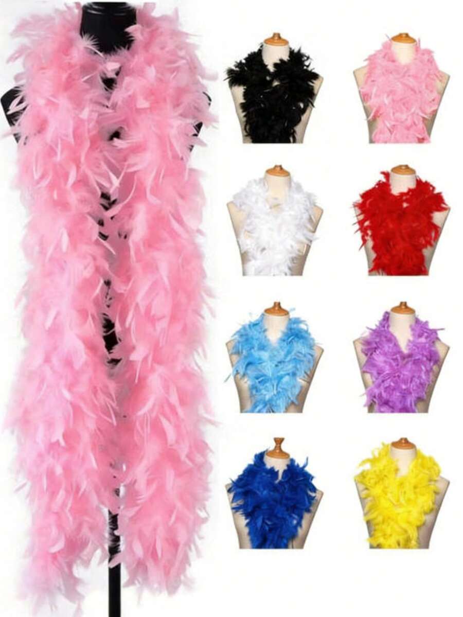 Feather Boa, DIY Party Decoration Accessory, Colorful Feather Boa, Boa Decor, Women's Artificial Feather Boa - Retro Polyester And Spandex Blend, Suitable For Birthday Party, Halloween, Christmas, Race Day, Afternoon Tea, New Year's Eve, Concerts And Home Decor, Dance Weddings, Stage Performances, Carnival Costumes And Accessories, Party Supplies - Multicolor - View 1