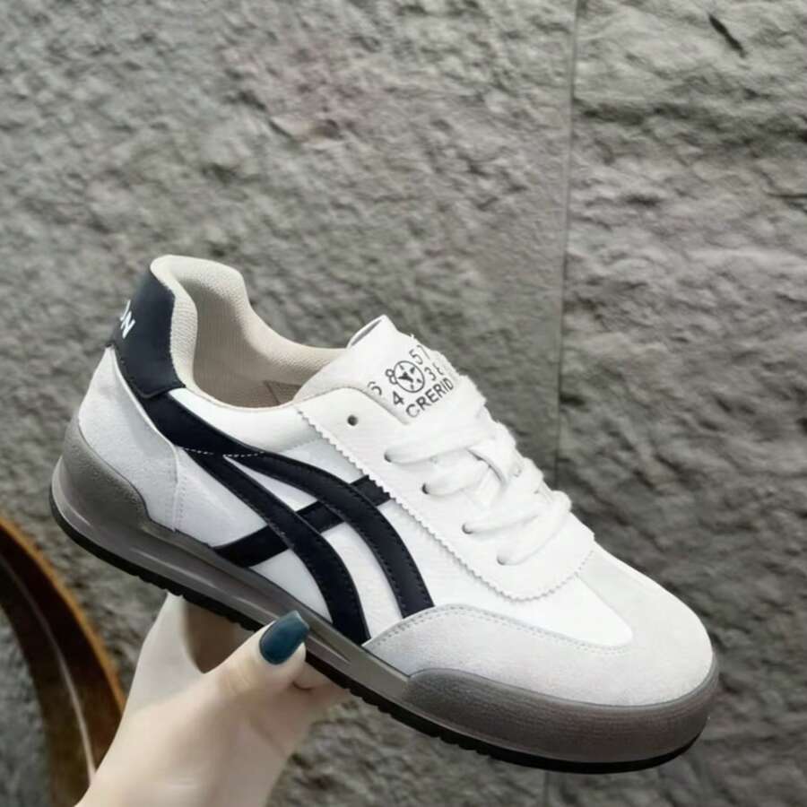 Unisex Casual Sneakers, New Spring/Autumn Student Sports Shoes, Women's Versatile White Vulcanized Shoes, Popular Trainers - Beige - View 1