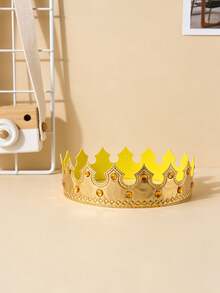 Men's Faux Gemstone Crown Headpiece, Birthday Party King Headband Costume, King Role Cosplay Prop, Stage Performance Outfit Accessory, Party Headwear - View 5