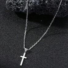 男士十字架吊坠项链，经典百搭简约日常佩戴，情侣礼物 - 十字架項鍊 - 查看 3