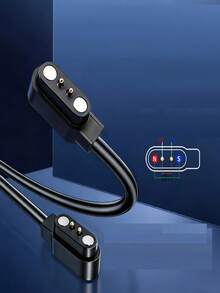 2針 2.5mm 間距 1分2 磁吸充電線 通用智慧耳機/果汁杯 雙頭充電器 - 查看 2