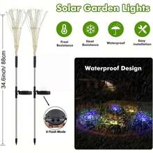 2 đèn cắm đất năng lượng mặt trời hình pháo hoa với 8 chế độ chiếu sáng, đèn LED chống thấm nước hình hoa bồ công anh dùng trang trí sân vườn, lối đi. - Ống nhôm dùng để cắm pháo hoa xuống đất - Xem 11