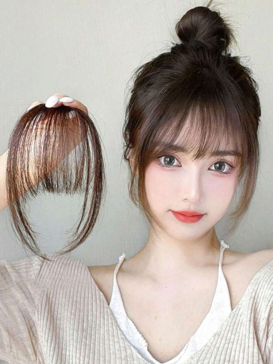 1 pieza de flequillo postizo, disponible en múltiples colores, con o sin patillas, muy conveniente y portátil, con pinzas de garra, pasador de pelo, barretas, para verano, vacaciones, viajes, accesorios para mujeres