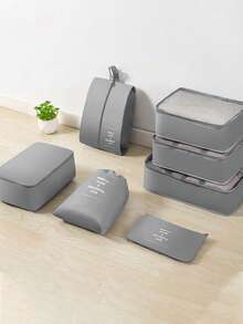 7件套旅行行李收纳袋，包括打包袋、鞋袋、衣物内衣袋，男女通用 - 彩色 - 查看 5