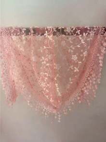 1pc Y2K Women Lace Tassel Triangle Scarf - Elegant Shawl, Headscarf, Waist Decoration & Bohemian Layering Accessory, Versatile Styling - Màu Hồng baby - Xem 5