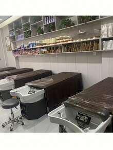 1片PVC透明保护垫，适用于美发沙龙洗发床，也适用于美发沙龙、美容SPA、足疗店 - 白色 - 查看 3
