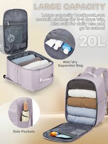 40x20x25厘米瑞安航空客舱认可背包/旅行背包，适合短途旅行，可轻松放入座位下方，全新手提行李，男女通用 - 彩色 - 查看 11