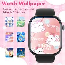 儿童智能手表，带音乐控制、来电提醒、计步器、自定义壁纸，兼容iOS和安卓系统，时尚男女童礼物 - 查看 9