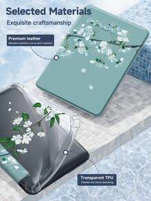 Cherry Blossoms Pattern Tablet Case Compatible With IPad Air 11-Inch M3 2025 / M2 2024, Air 5th Generation 2022 , (A16) 11 Inch 11th Generation 2025,Compatible With Samsung Galaxy Tab,Kindle Paperwhite 12th Gen 2024, Clear Back ,Fashion Pattern Protective Case,Autlueomatic Sleep And Wake-Up Function, Airbag Protection, Suitable For Gifts And Office Use - Multicolor - View 9