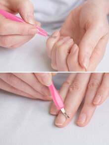 100pcs V-Shaped Nail File, Nail Cleaner, Dual-Ended V-Shaped Nail Pusher, Foot Care Tools For Home And Salon Use - Pink - View 5