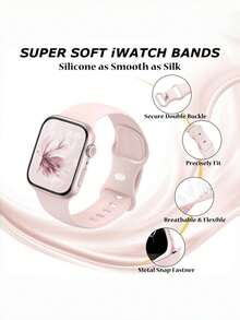2条装多色硅胶表带，兼容 Series 11/10/9/8/7/6/5/4/3/2/1/Ultra，尺寸：38mm/40mm/41mm/42mm/44mm/45mm/46mm/49mm - 柔软运动表带，男女通用，时尚配饰，适合健身游泳。 - 44/45/46/49/42mm(S 3 2 1) - 查看 4