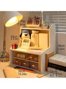 1pc Multi-Layer Desktop Storage Rack, Makeup Organizer, Large Capacity Dual-Tier Shelf, Perfume Holder, Cosmetic Storage Rack, Room Decor - White - View 3