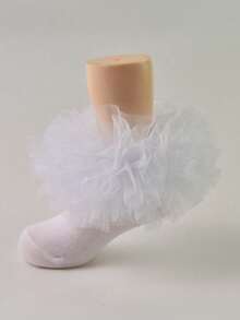 2双公主风荷叶边女童袜 - 彩色 - 查看 4