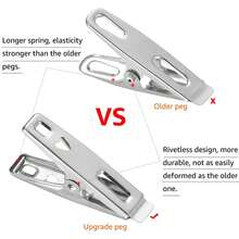 20 kẹp quần áo bằng thép không gỉ chịu lực cao | Kẹp phơi dày, chống gió | Kẹp cố định chăn đa năng | Kẹp giặt bằng kim loại chống gỉ | Dụng cụ phơi tất, khăn tắm trong gia đình | Kẹp lưu trữ nhỏ - đoạn clip - Xem 8