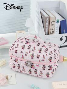 Disney Túi đựng mỹ phẩm du lịch cỡ lớn họa tiết hình thoi Minnie Mouse, túi đựng mỹ phẩm cầm tay màu hồng hoạt hình, túi đựng băng vệ sinh cho nữ, túi đựng mỹ phẩm có khóa kéo, túi đựng mỹ phẩm du lịch xách tay, bộ túi đựng mỹ phẩm bằng vải mềm họa tiết hình thoi. - Nhiều màu - Xem 8