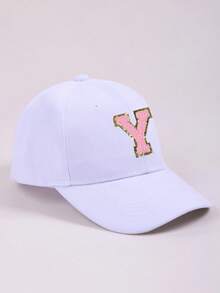 1pc Children's 26 Letter Pattern White Baseball Cap, Fashionable Sports Sun Hat Suitable For Kids School And Casual Wear, Adjustable Baby Baseball Cap - Multicolor - View 22