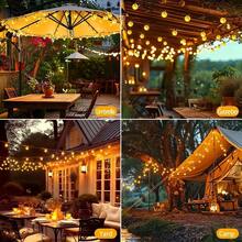 Summer 2026 Outdoor Led String Lights, Solar Outdoor Lights, Suspended Crystal Ball Lights, 25/110/210 Led, 8 Lighting Modes, Solar Fairy Tale String Lights, Suitable For Garden, Courtyard, Porch, Wedding Party - 210LED - 查看 9
