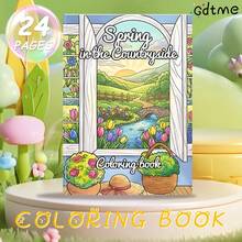 GDTME 乡村之春：成人及青少年大胆简约涂色书，复活节、母亲节、父亲节、音乐节、婚礼季、返校季及生日的完美礼物。妈妈礼物、学习用品、文具、复活节礼物、房间装饰、办公用品、礼品、派对礼品袋填充物、玩具、2026年毕业派对用品 - 填色本 - 查看 10