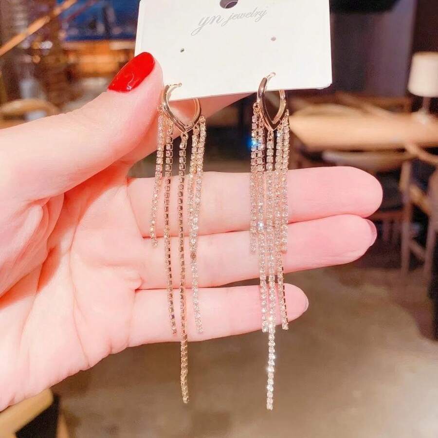 Popular Light Luxury C-Shaped Earrings For Women, 2026 New Fashion Unique Design, High-End Feel, Suitable For Evening Parties, Influencer Style Exquisite Jewelry Wholesale 3H8B - ED263-2 - Xem 1