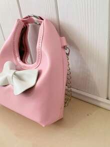 Fashionable Mini Red Clutch Small Bag, Casual Stylish Handbag, New Style Handbag With Bowknot - Multicolor - View 4