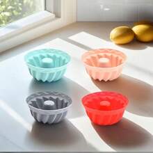 Silicone Mini Brownie Molds Non-Stick Heat Resistant Muffin Cups Reusable Baking Tools - Multicolor - View 5