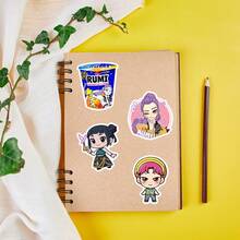50pcs K-POP Girl Group Cartoon Stickers - 50pcs Waterproof Cute Chibi Character Stickers Suitable For Water Bottles, Laptops, Skateboards, Phone Cases And Diaries, Perfect Gift For K-POP Fans, Teenagers And Girls - Multicolor - View 9