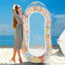 1pc Sequin Fruit Inflatable Mesh Float, PVC Material Floating Lounger Suitable For Summer Beach, Pool Parties And Water Activities - Fruit Netting Floating Raft - View 4