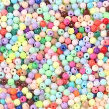1000 Stück/Packung einfarbige runde Acrylperlen, 4mm bunte lose Perlen für DIY Armbänder, Halsketten, Handyketten, Schlüsselanhänger Abstandsperlen - Einfarbige runde Perlen - Übersicht 3