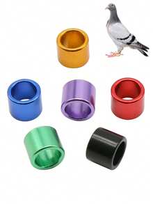 20 piezas Anillos para patas de paloma azul y verde, diámetro interior de 8 mm, altura de 9 mm, anillos de identificación de patas de aluminio para entrenamiento de vuelo al aire libre - Ver 1