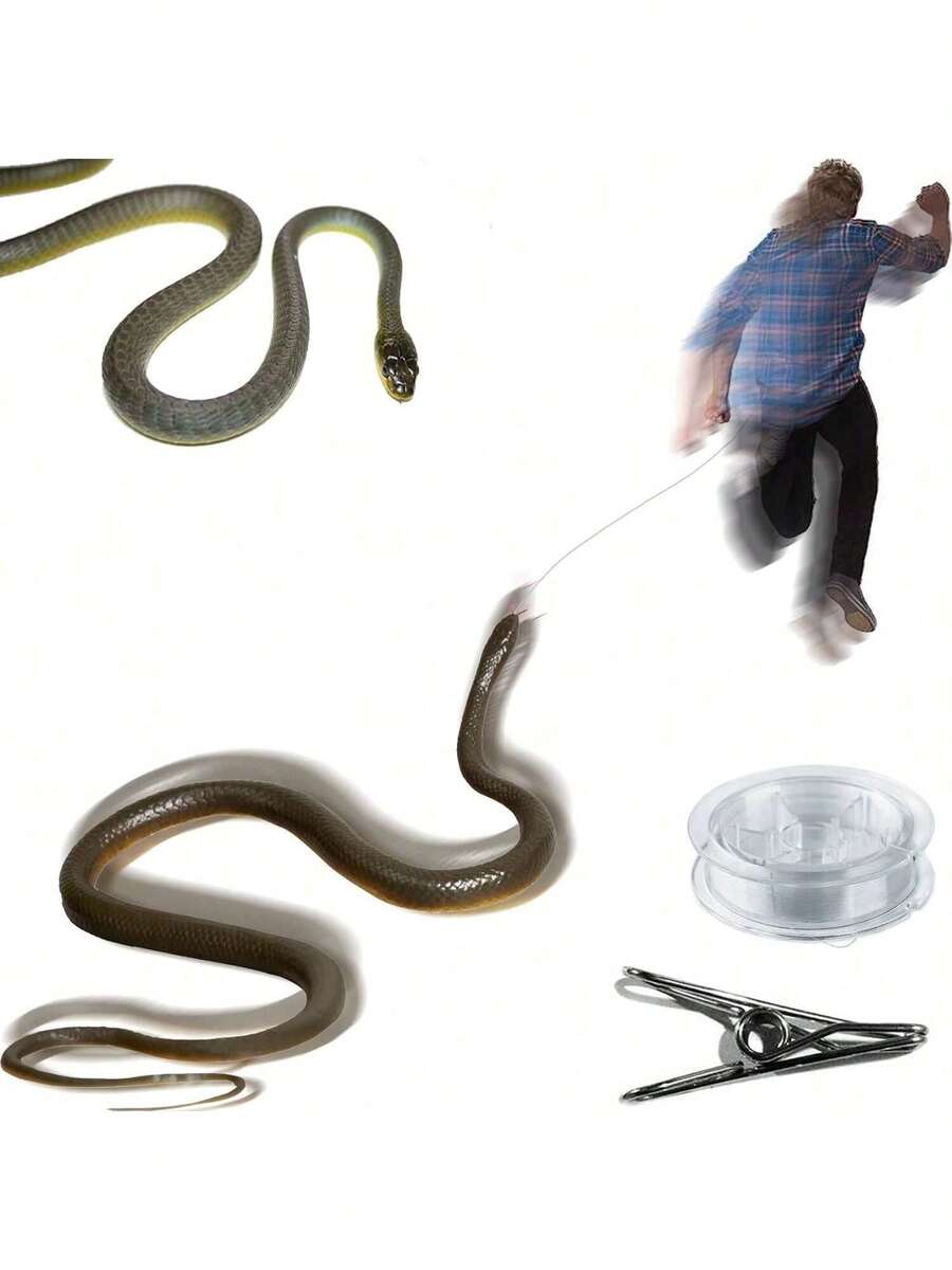 Ultimate Prank Snake Set - Realistic Rubber Snake With Clips And Strings, Great For Funny Pranks With Friends And Family, Suitable For Parties And Outdoor Entertainment, Gag Prank Snake Clip Set, Prank Toys, Party Gag Prop