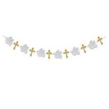 First Communion Banner - Baby Baptism Decoration, First Communion Colorful Flag Banner, Religious Baptism Party Decorations With Golden Sequins - View 14
