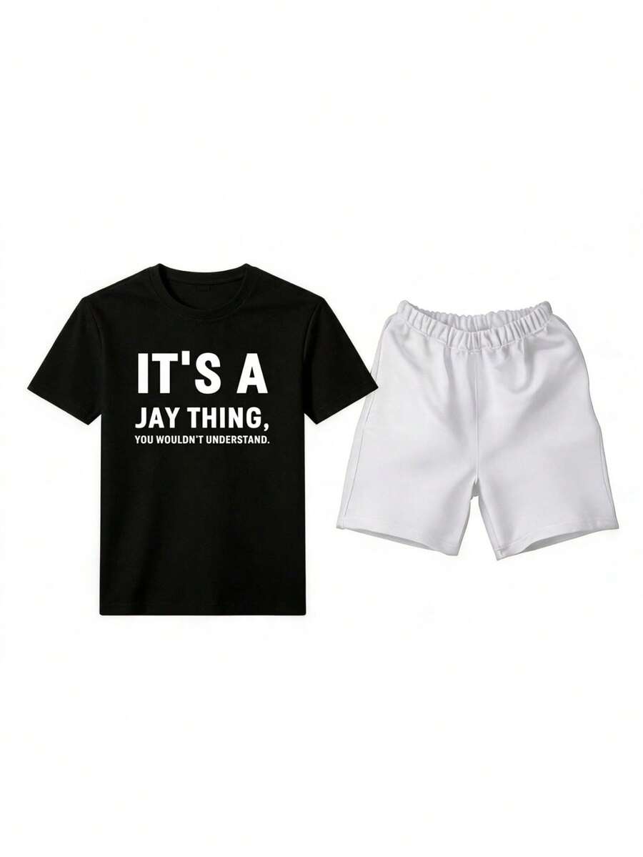 Men T-Shirt Co-Ords - Black 1 - View 1