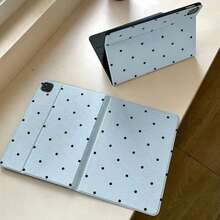 Cute Blue Polka Dot Book-Shaped Protective Case Suitable Compatible With Apple 11th Gen, Pro 2025 New Model, 10th Gen, Air 7/6, 11 Inch, Fashionable For Women And Men - Blue - View 6