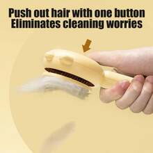 Pet Hair Remover Comb For Cats & Dogs, One-Click Self-Cleaning Grooming Brush, Deshedding Brush Pet Supplies - 紫色 - 查看 3