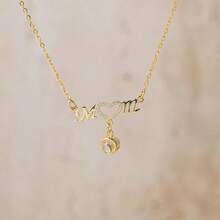 Dây chuyền chiếu ảnh, Dây chuyền ảnh cá nhân hóa, Trang sức chiếu ảnh theo yêu cầu, Quà tặng Ngày của Mẹ, Món quà ý nghĩa dành cho mẹ - Vàng - Xem 8