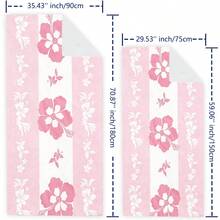 1件粉色芙蓉花挂毯，热带条纹墙饰，学院风沙滩巾，卧室、宿舍、海滩的理想之选，芙蓉花爱好者、学院风爱好者、热带装饰爱好者的完美礼物，生日和节日礼物 - 櫻花 - 查看 6