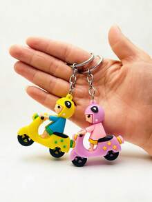1pc/3pcs Motorcycle Keychain, Cartoon Bike Keyring, Bag Pendant, Rider Keychain, Cute Small Gift - Multicolor - View 5