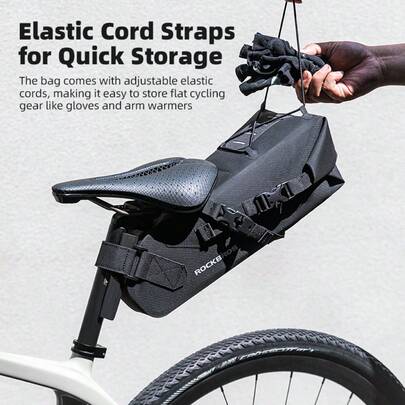 ROCKBROS 1 túi đựng đồ phía sau xe đạp chống thấm nước, thiết kế miệng rộng, dung tích lớn 3L, có dải phản quang giúp đi xe ban đêm.